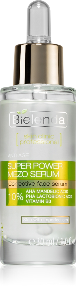 Skin Clinic Professional Super Power Meso Serum Омолаживающая сыворотка для кожи с несовершенствами Bielenda, 30 мл
Skin Clinic Professional Super Power Meso Serum Омолаживающая сыворотка для кожи с несовершенствами Bielenda, 30 мл