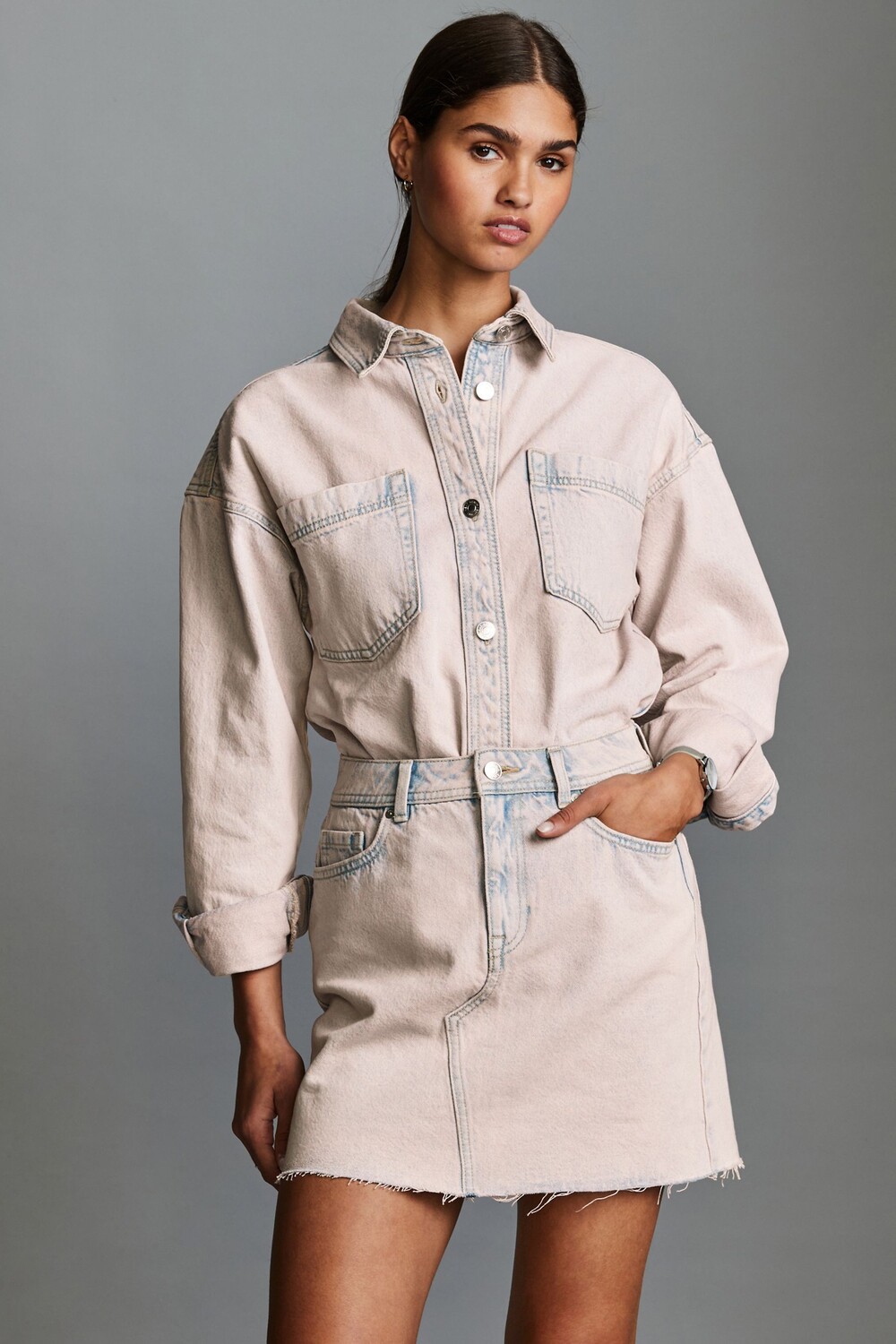 Мини юбка из денима с необработанным краем Next, розовый
Мини юбка из денима с необработанным краем Next, розовый