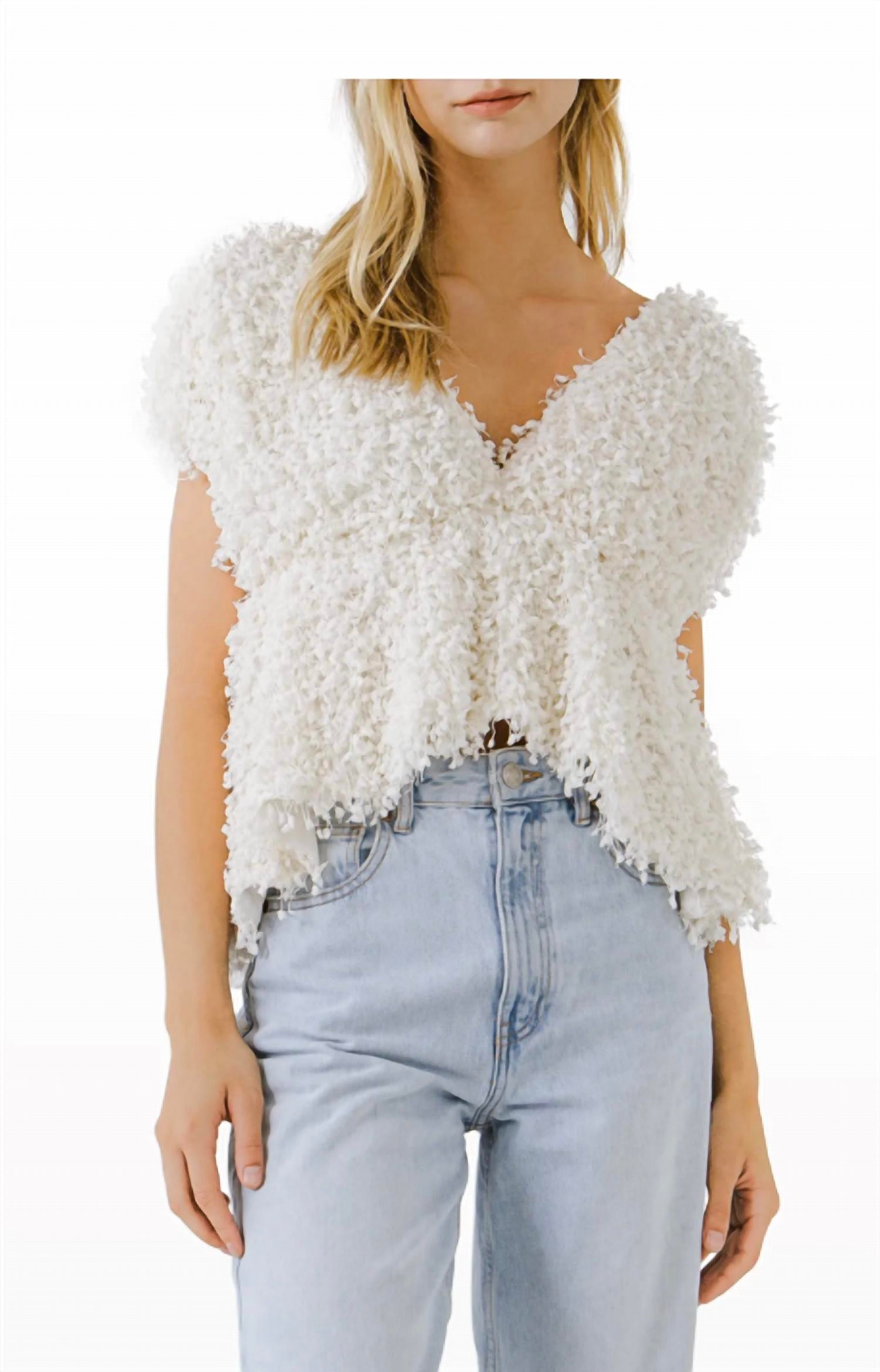 Текстурированный топ с глубоким вырезом белого цвета endless rose
Текстурированный топ с глубоким вырезом белого цвета endless rose