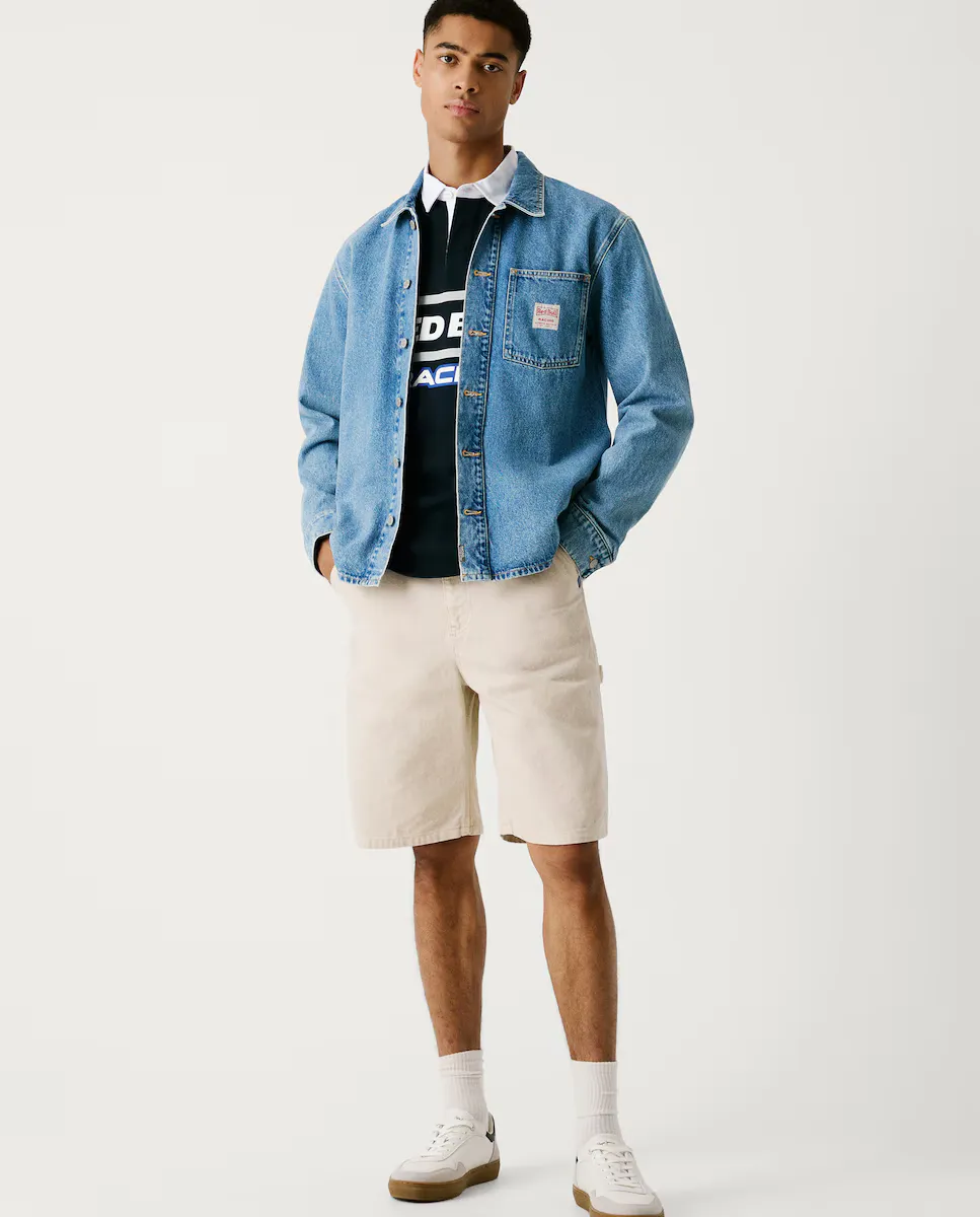 Мужские однотонные плотницкие шорты-бермуды из парусиновой ткани Pepe Jeans, бежевый
Мужские однотонные плотницкие шорты-бермуды из парусиновой ткани Pepe Jeans, бежевый