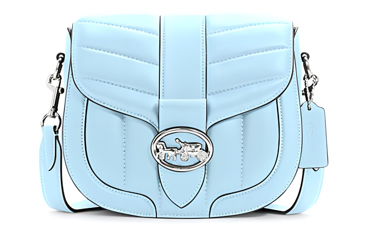 Сумка-седло Georgie из овчины, через плечо, кроссбоди Trumpets для женщин светло-голубой COACH
Сумка-седло Georgie из овчины, через плечо, кроссбоди Trumpets для женщин светло-голубой COACH