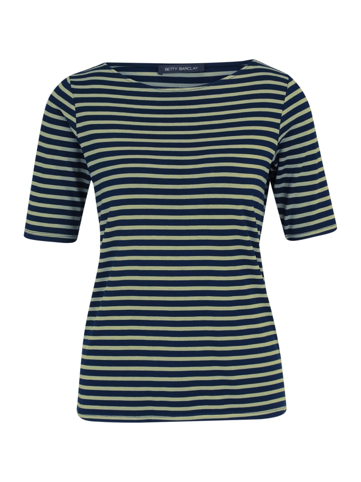 Полосатая рубашка с вырезом-лодочкой темно-синего/зеленого цвета Betty Barclay
Полосатая рубашка с вырезом-лодочкой темно-синего/зеленого цвета Betty Barclay