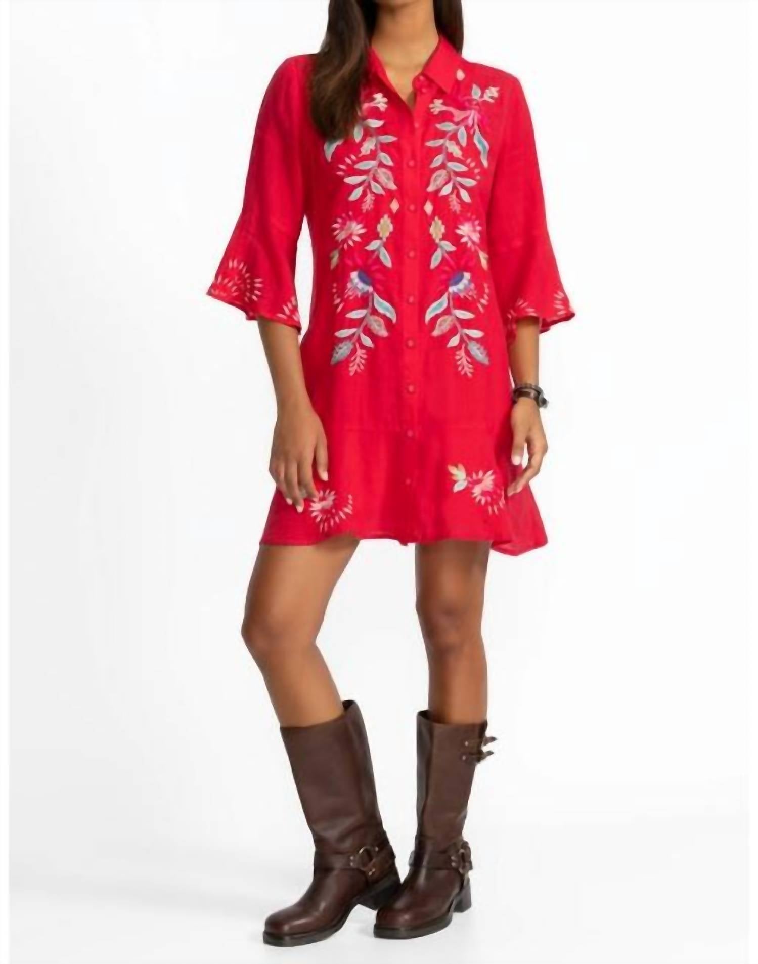 Ярусное платье с воланами Talulla Johnny Was, красный
Ярусное платье с воланами Talulla Johnny Was, красный