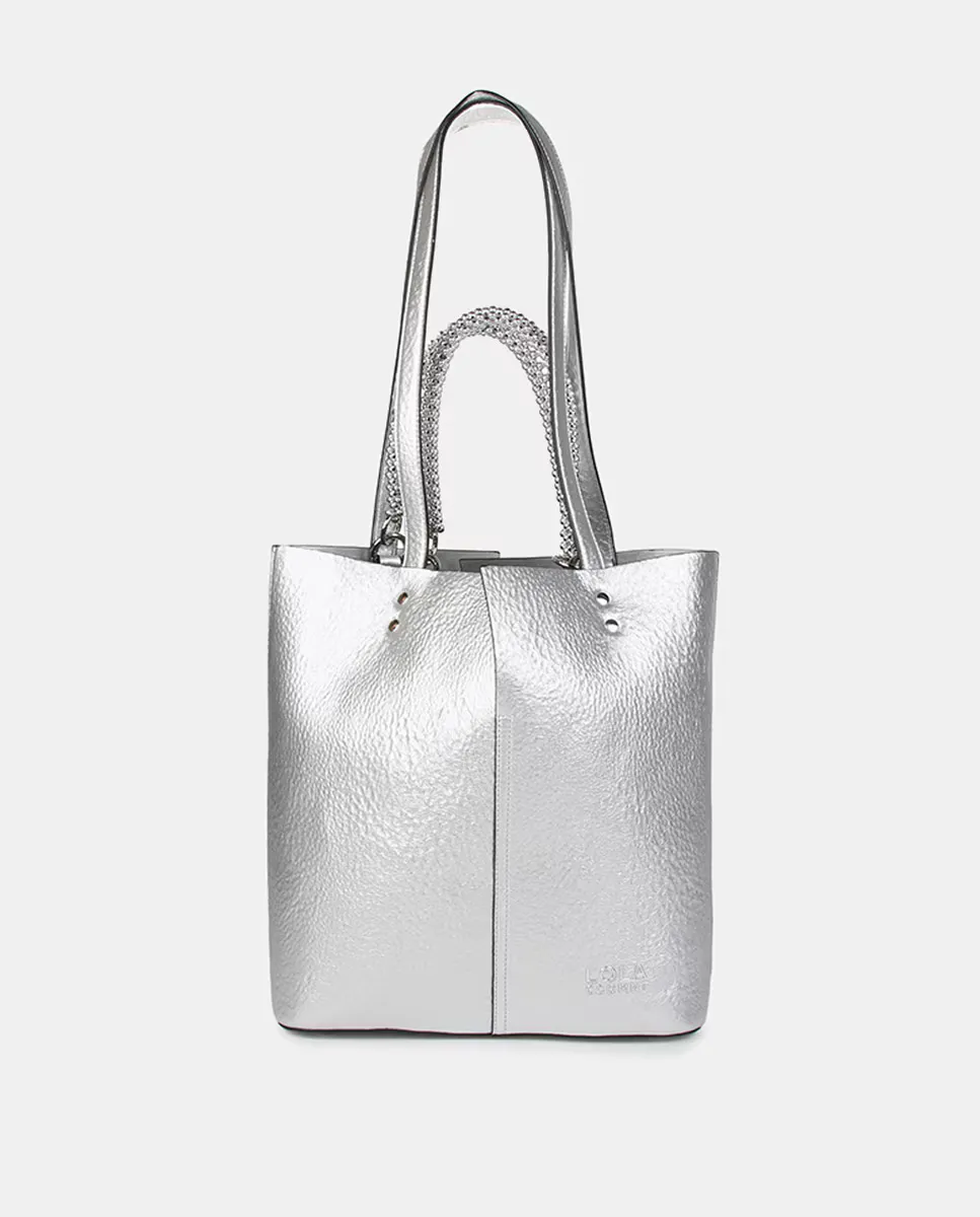 Сумка-шоппер из кожи с металлическим эффектом Lola Casademunt, серебряный
Сумка-шоппер из кожи с металлическим эффектом Lola Casademunt, серебряный