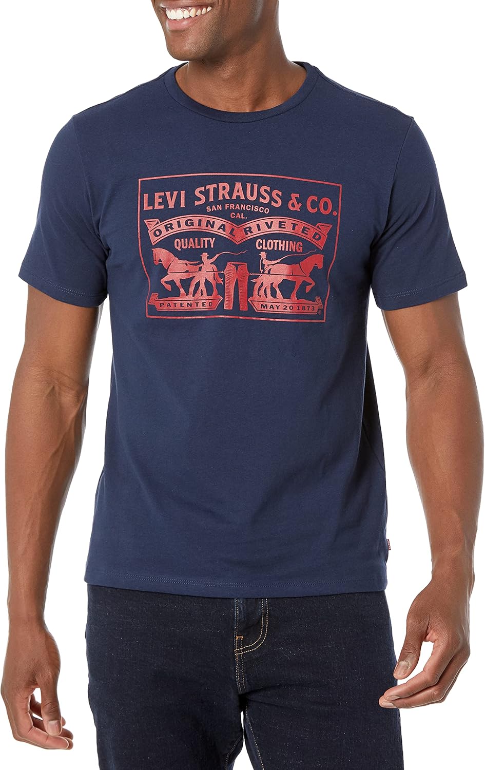 Мужская футболка Levi's с рисунком двух лошадей, Dress Blues
Мужская футболка Levi's с рисунком двух лошадей, Dress Blues