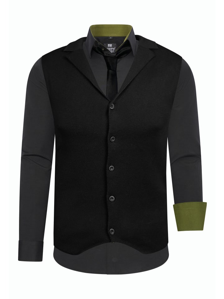 Комплект из 3 предметов: рубашка с жилетом и галстуком, черный/хаки Rusty Neal
Комплект из 3 предметов: рубашка с жилетом и галстуком, черный/хаки Rusty Neal