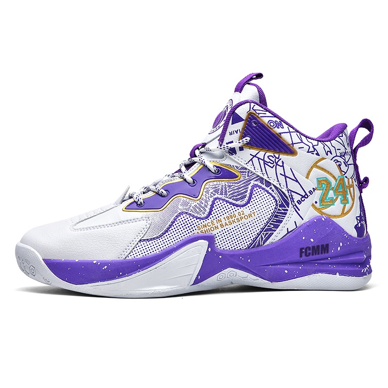 Противоскользящие, износостойкие, дышащие баскетбольные кроссовки для детей и подростков FCMM, белый/фиолетовый 
Противоскользящие, износостойкие, дышащие баскетбольные кроссовки для детей и подростков FCMM, белый/фиолетовый