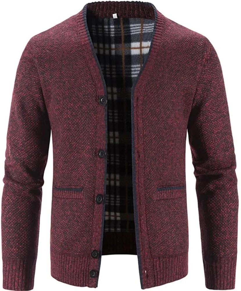 Мужской кардиган с пуговицами и флисовой подкладкой Vsadsau
Мужской кардиган с пуговицами и флисовой подкладкой Vsadsau