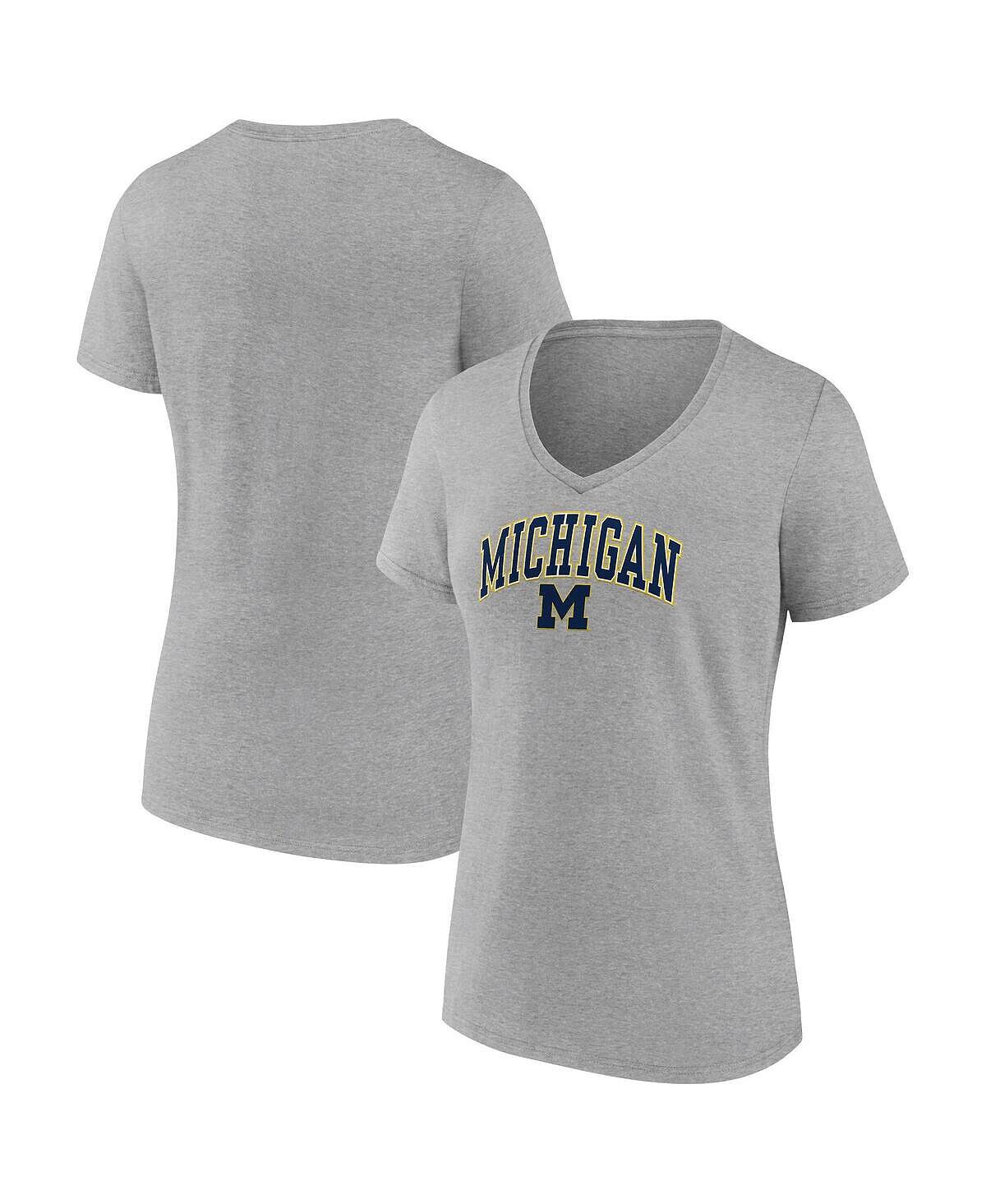 Женская футболка с v-образным вырезом с логотипом Heather Grey Michigan Wolverines Evergreen Campus Fanatics
Женская футболка с v-образным вырезом с логотипом Heather Grey Michigan Wolverines Evergreen Campus Fanatics