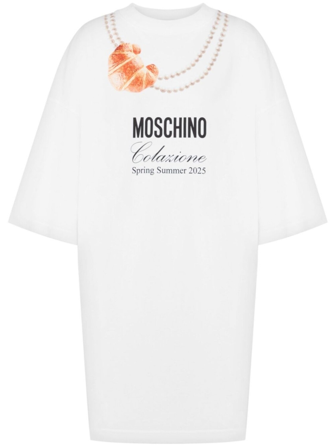 Платье мини с логотипом Moschino, белый 
Платье мини с логотипом Moschino, белый
