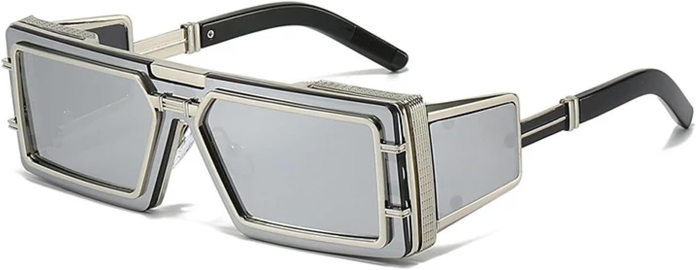 Ретро мужские солнцезащитные очки для активного отдыха в стиле панк с защитой от УФ-излучения UV400, женские роскошные трендовые металлические очки TYUVIVO, Silver Silver Mirror
Ретро мужские солнцезащитные очки для активного отдыха в стиле панк с защитой от УФ-излучения UV400, женские роскошные трендовые металлические очки TYUVIVO, Silver Silver Mirror