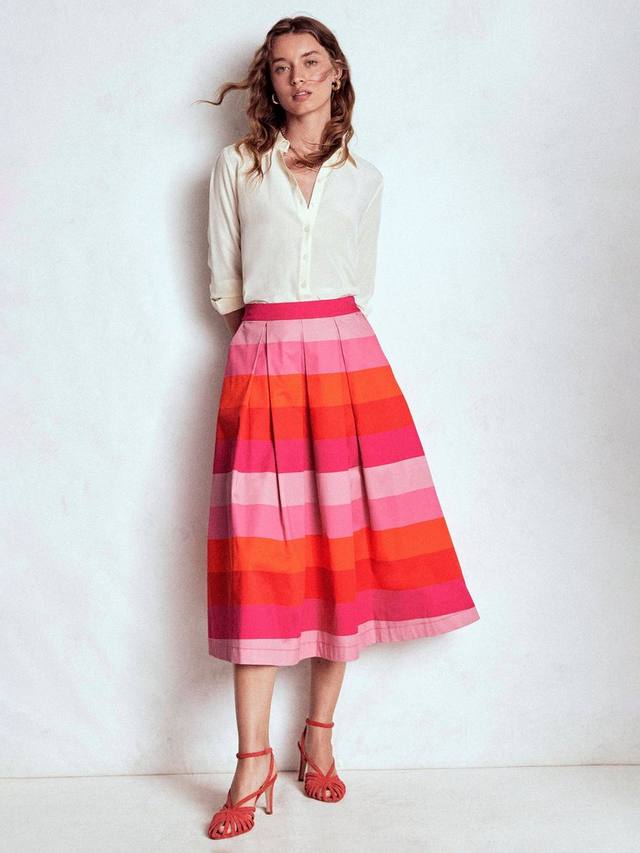 Хлопковая юбка миди с расклешением в полоску Verity Boden
Хлопковая юбка миди с расклешением в полоску Verity Boden