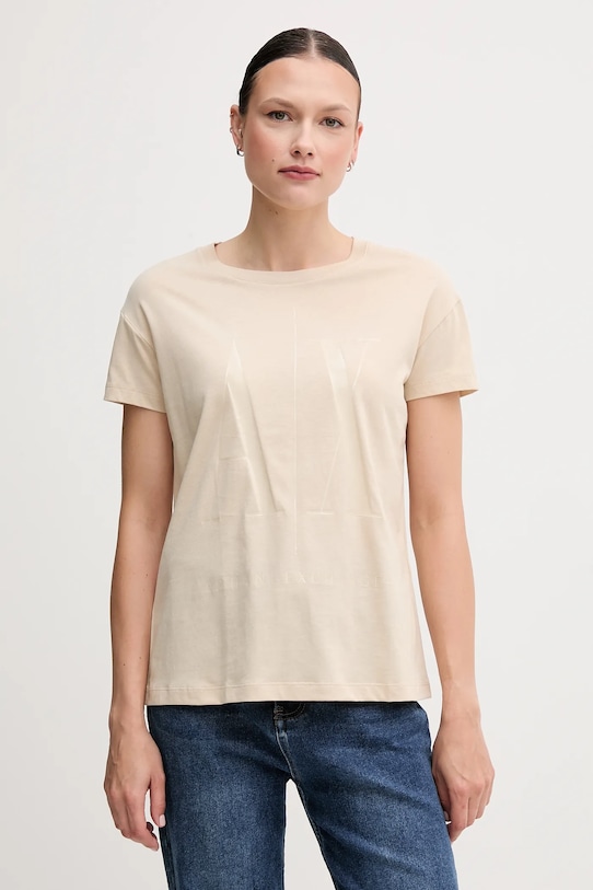 Хлопковая футболка Armani Exchange, бежевый
Хлопковая футболка Armani Exchange, бежевый