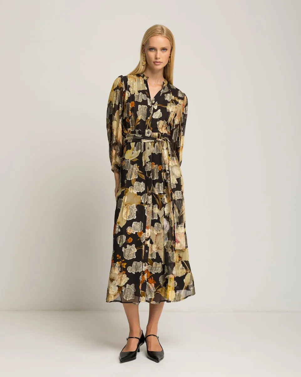 Длинное платье с длинными рукавами и цветочным принтом Niza, черный
Длинное платье с длинными рукавами и цветочным принтом Niza, черный