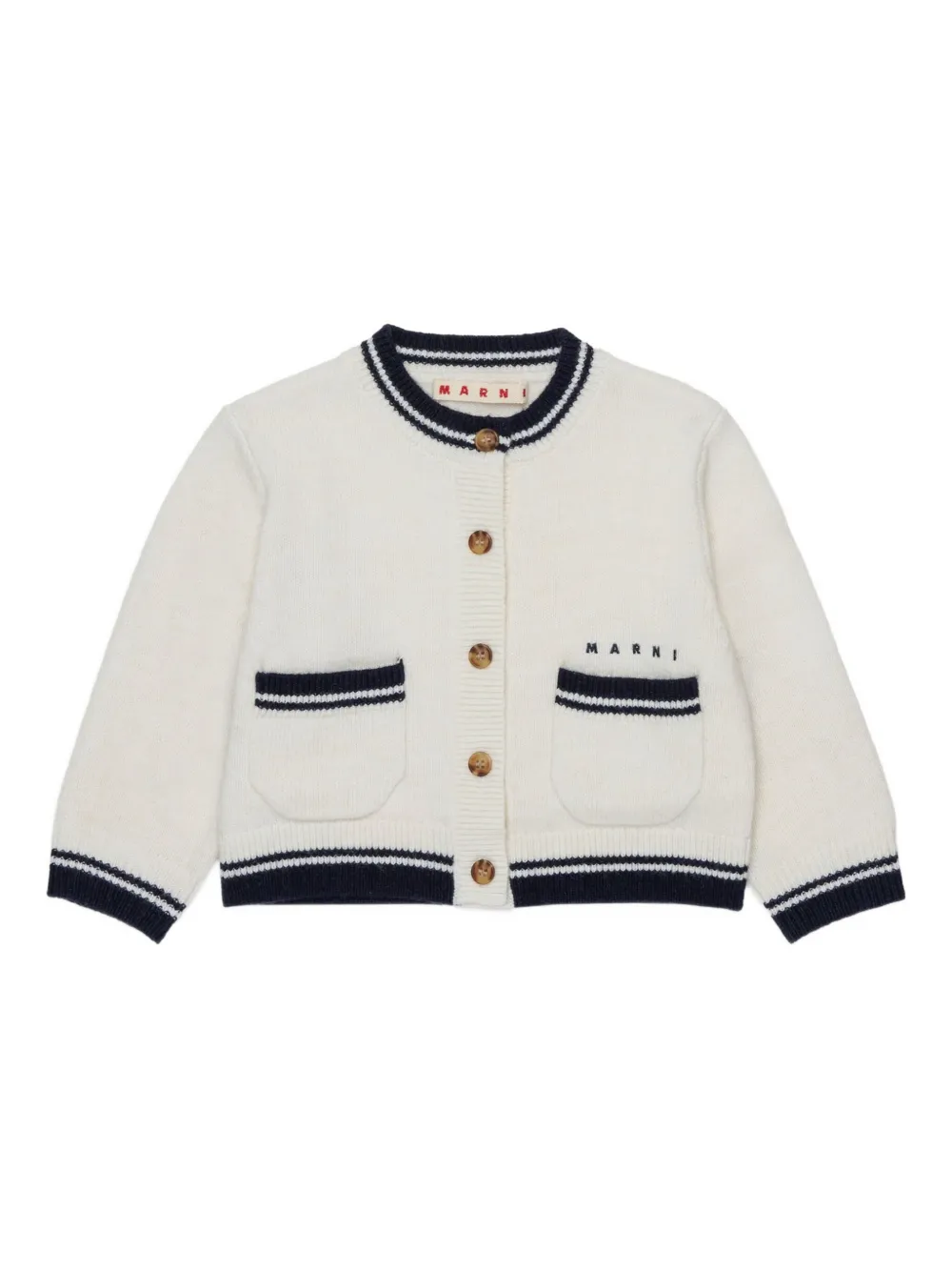 Кардиган с контрастной отделкой Marni Kids, белый
Кардиган с контрастной отделкой Marni Kids, белый