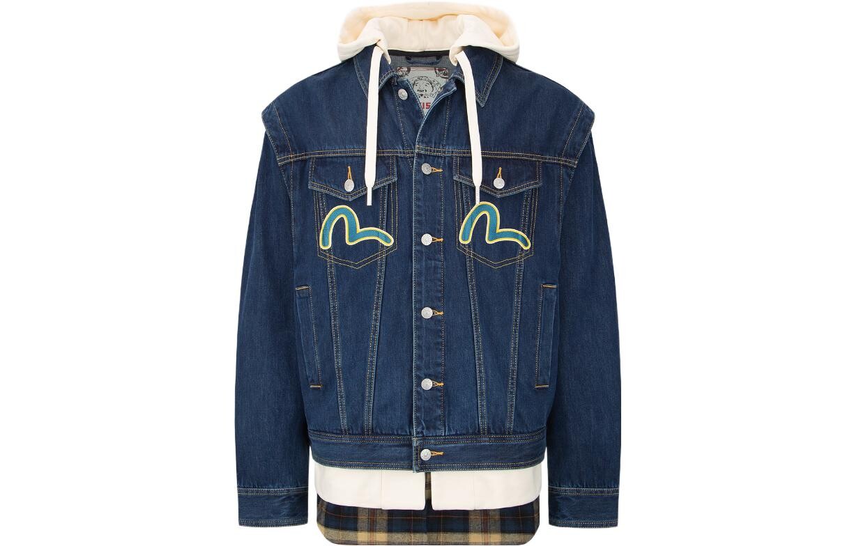 Джинсовая куртка мужская синяя Evisu, синий
Джинсовая куртка мужская синяя Evisu, синий