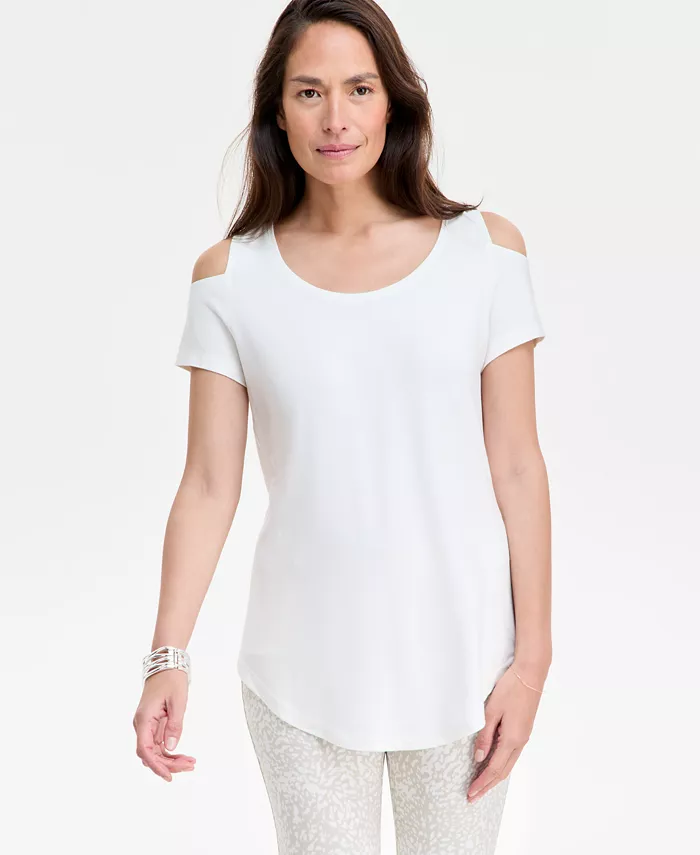 Женская блузка с короткими рукавами и вырезом "холодное плечо" JM Collection, белый
Женская блузка с короткими рукавами и вырезом "холодное плечо" JM Collection, белый