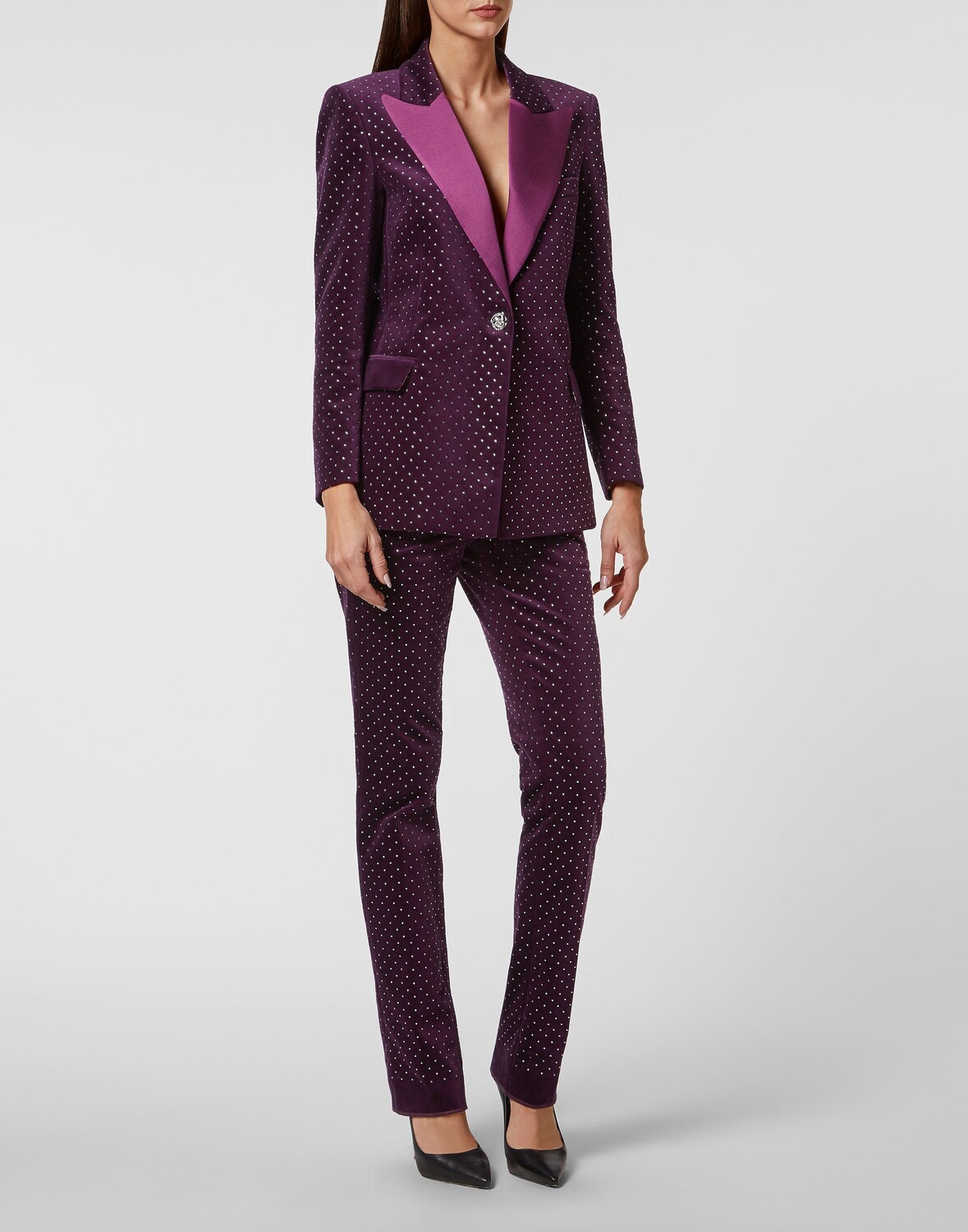 Мужской пиджак с кристаллами Philipp Plein, фиолетовый
Мужской пиджак с кристаллами Philipp Plein, фиолетовый