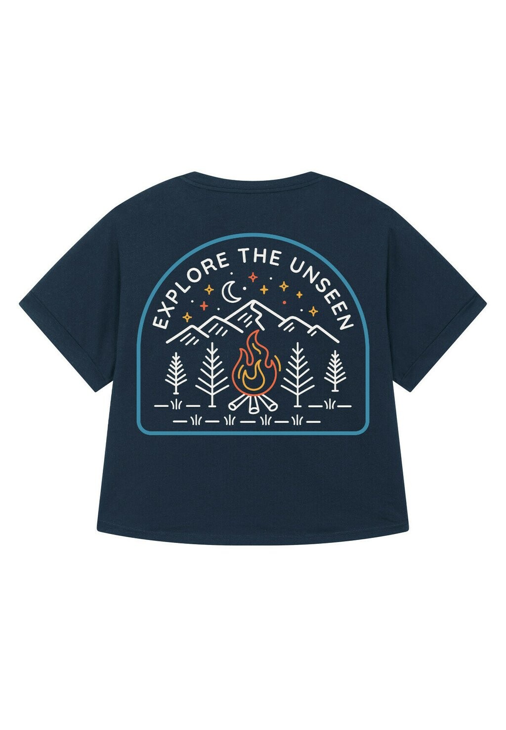 Футболка с принтом EXPLORE THE UNSEEN watapparel, темно-синий 
Футболка с принтом EXPLORE THE UNSEEN watapparel, темно-синий