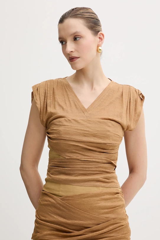 Льняная блузка Pinko, бежевый
Льняная блузка Pinko, бежевый