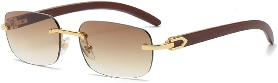 Маленькие прямоугольные солнцезащитные очки без оправы для мужчин и женщин, оправа из искусственного дерева, винтажные солнцезащитные очки generic, C4 Gold Brown
Маленькие прямоугольные солнцезащитные очки без оправы для мужчин и женщин, оправа из искусственного дерева, винтажные солнцезащитные очки generic, C4 Gold Brown