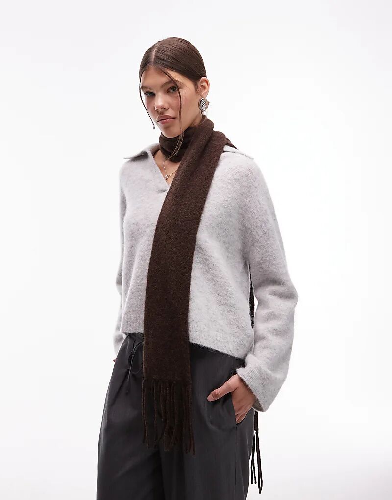 Шарф из высококачественной шерсти с бахромой «& Other Stories» коричневого цвета
Шарф из высококачественной шерсти с бахромой «& Other Stories» коричневого цвета