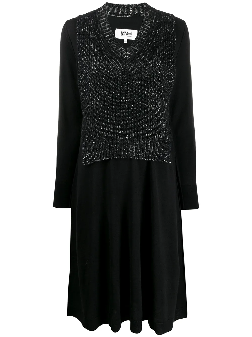 Трикотажное платье со вставками MM6 Maison Margiela, черный
Трикотажное платье со вставками MM6 Maison Margiela, черный