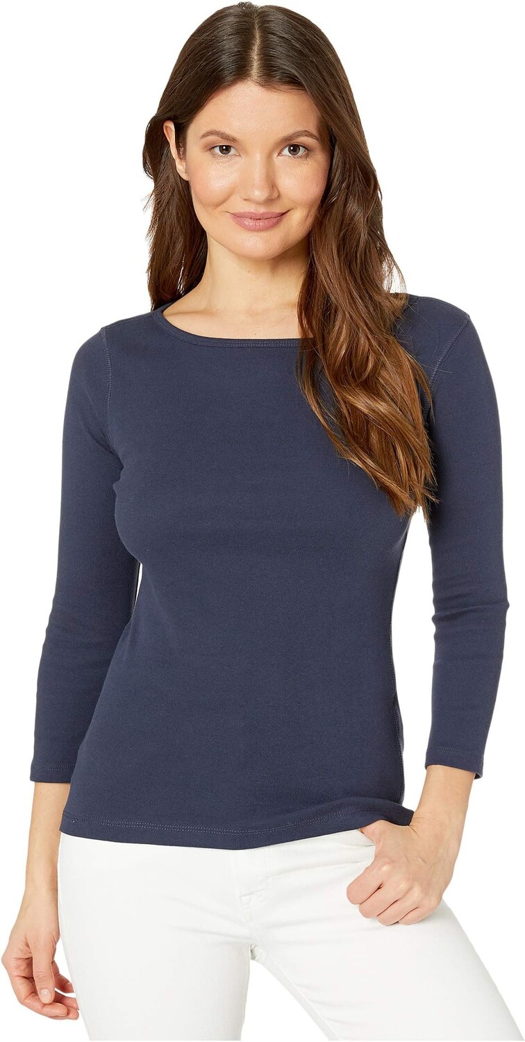 Топ 1x1 с вырезом «лодочка» и рукавами 3/4 в рубчик Lilla P, темно-синий
Топ 1x1 с вырезом «лодочка» и рукавами 3/4 в рубчик Lilla P, темно-синий