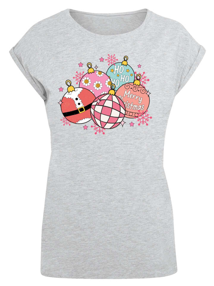 Футболка F4NT4STIC Extended Shoulder T-Shirt Pink Cute Weihnachten Tree Balls, пятнистый серый 
Футболка F4NT4STIC Extended Shoulder T-Shirt Pink Cute Weihnachten Tree Balls, пятнистый серый