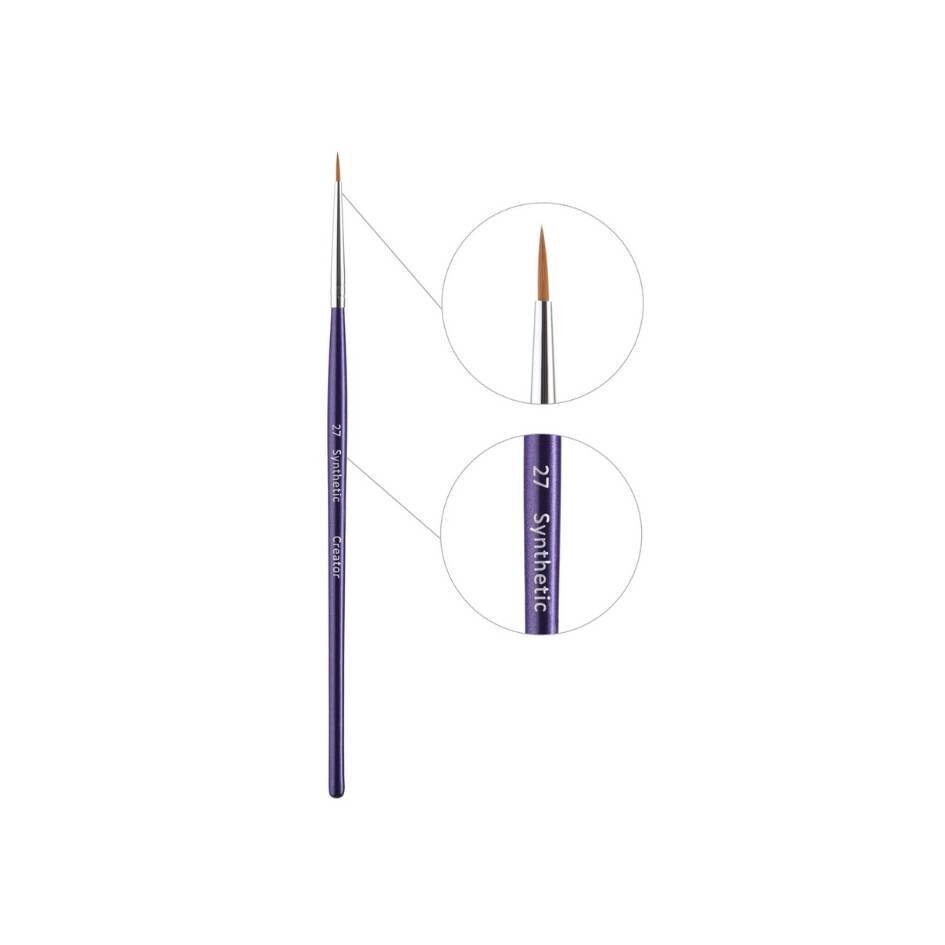Creator Синтетическая кисть для бровей № 27, тонкая, фиолетовая ручка
Creator Синтетическая кисть для бровей № 27, тонкая, фиолетовая ручка