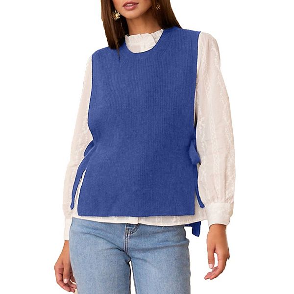 Женский свитер-жилет без рукавов с завязкой по боку Xuba, Blue
Женский свитер-жилет без рукавов с завязкой по боку Xuba, Blue