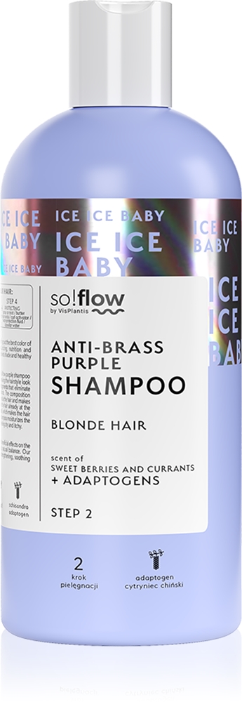Охлаждающий шампунь для светлых волос с фиолетовыми пигментами для нейтрализации желтизны. So!Flow, 300 мл
Охлаждающий шампунь для светлых волос с фиолетовыми пигментами для нейтрализации желтизны. So!Flow, 300 мл