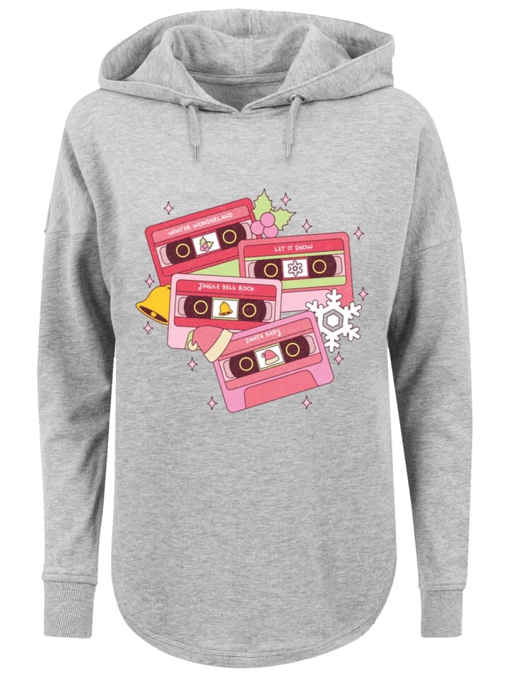 Пуловер F4NT4STIC Oversized Hoodie Weihnachten Retro Song Tapes Pink, серый 
Пуловер F4NT4STIC Oversized Hoodie Weihnachten Retro Song Tapes Pink, серый