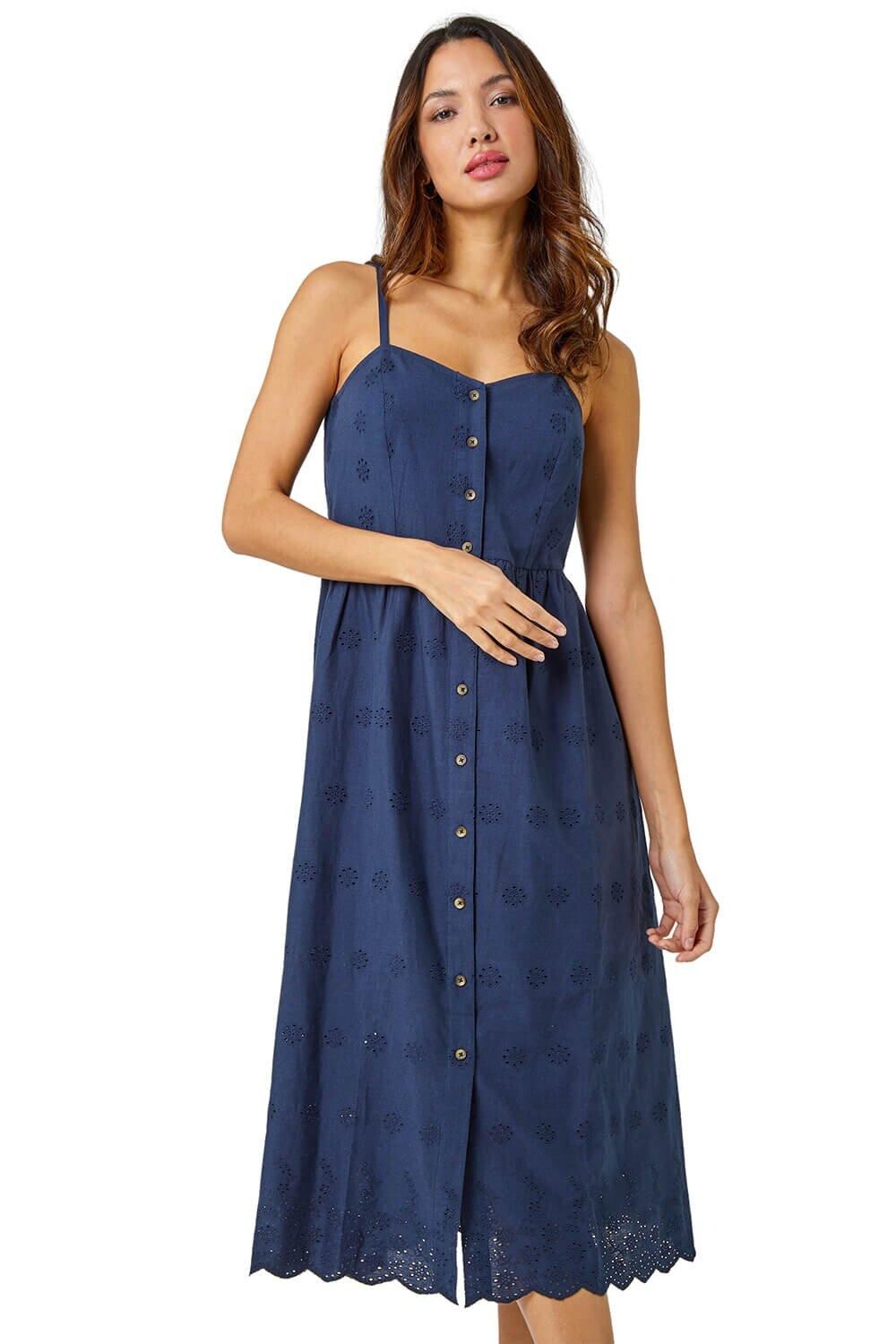 Эластичное платье из смеси хлопка с вышивкой Roman, синий
Эластичное платье из смеси хлопка с вышивкой Roman, синий