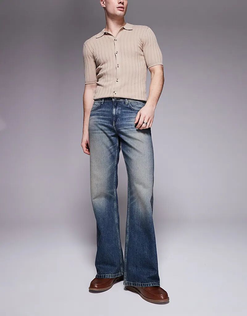 Широкие расклешенные джинсы с оттенком синего цвета ASOS DESIGN 
Широкие расклешенные джинсы с оттенком синего цвета ASOS DESIGN