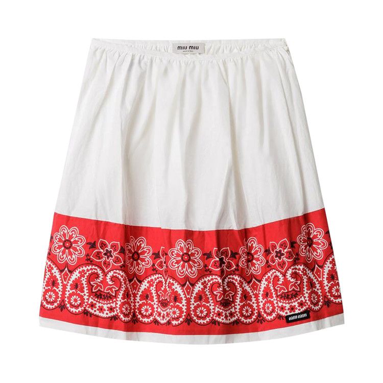 Юбка Miu Miu Slubbed Poplin Skirt, Bianco/Rosso
Юбка Miu Miu Slubbed Poplin Skirt, Bianco/Rosso