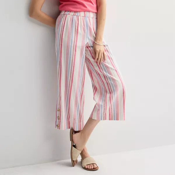 Женские укороченные льняные брюки на пуговицах без застёжки Croft & Barrow, цвет pink varied stripe
Женские укороченные льняные брюки на пуговицах без застёжки Croft & Barrow, цвет pink varied stripe