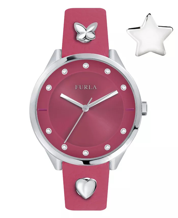 Женские часы Pin с розовым циферблатом из телячьей кожи Furla, Позолоченный, Женские часы Pin с розовым циферблатом из телячьей кожи Furla
Женские часы Pin с розовым циферблатом из телячьей кожи Furla, Позолоченный, Женские часы Pin с розовым циферблатом из телячьей кожи Furla