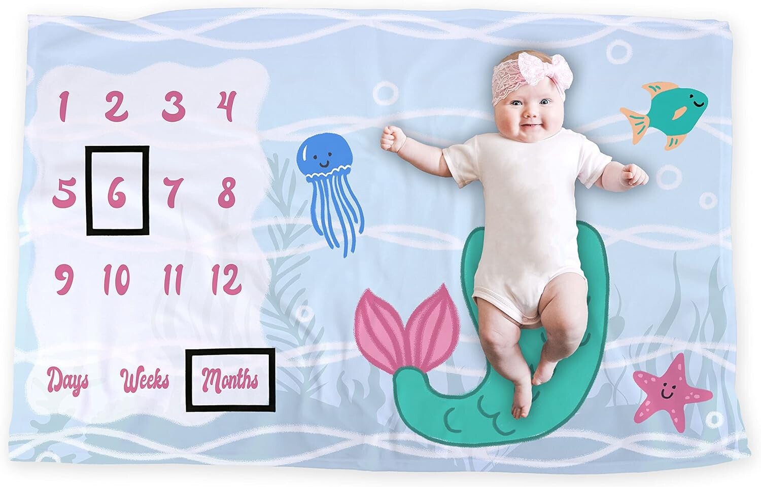 Одеяло LOGOVISION Mermaid Baby Milestone, 36 x 58 дюймов, унисекс, для мальчиков и девочек, Mermaid
Одеяло LOGOVISION Mermaid Baby Milestone, 36 x 58 дюймов, унисекс, для мальчиков и девочек, Mermaid