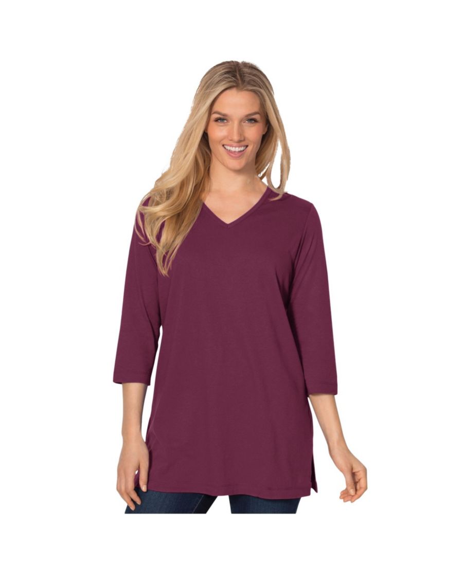 Туника больших размеров с рукавами три четверти и V-образным вырезом Woman Within, Deep claret
Туника больших размеров с рукавами три четверти и V-образным вырезом Woman Within, Deep claret