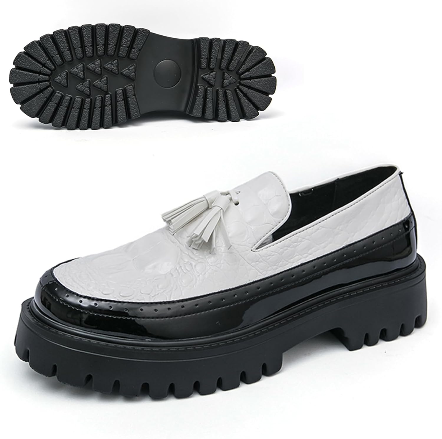 Мужские туфли с кисточкой, массивной платформой и пенни-декором, люксовые с круглым носком, без шнурков, с нескользящей подошвой, деловые и формальные туфли для повседневной работы и повседневного ношения Nekgnl, белый
Мужские туфли с кисточкой, массивной платформой и пенни-декором, люксовые с круглым носком, без шнурков, с нескользящей подошвой, деловые и формальные туфли для повседневной работы и повседневного ношения Nekgnl, белый