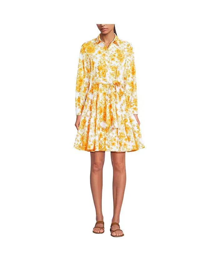 Женское платье из поплина с запахом и вставками-клин Lands' End, желтый
Женское платье из поплина с запахом и вставками-клин Lands' End, желтый