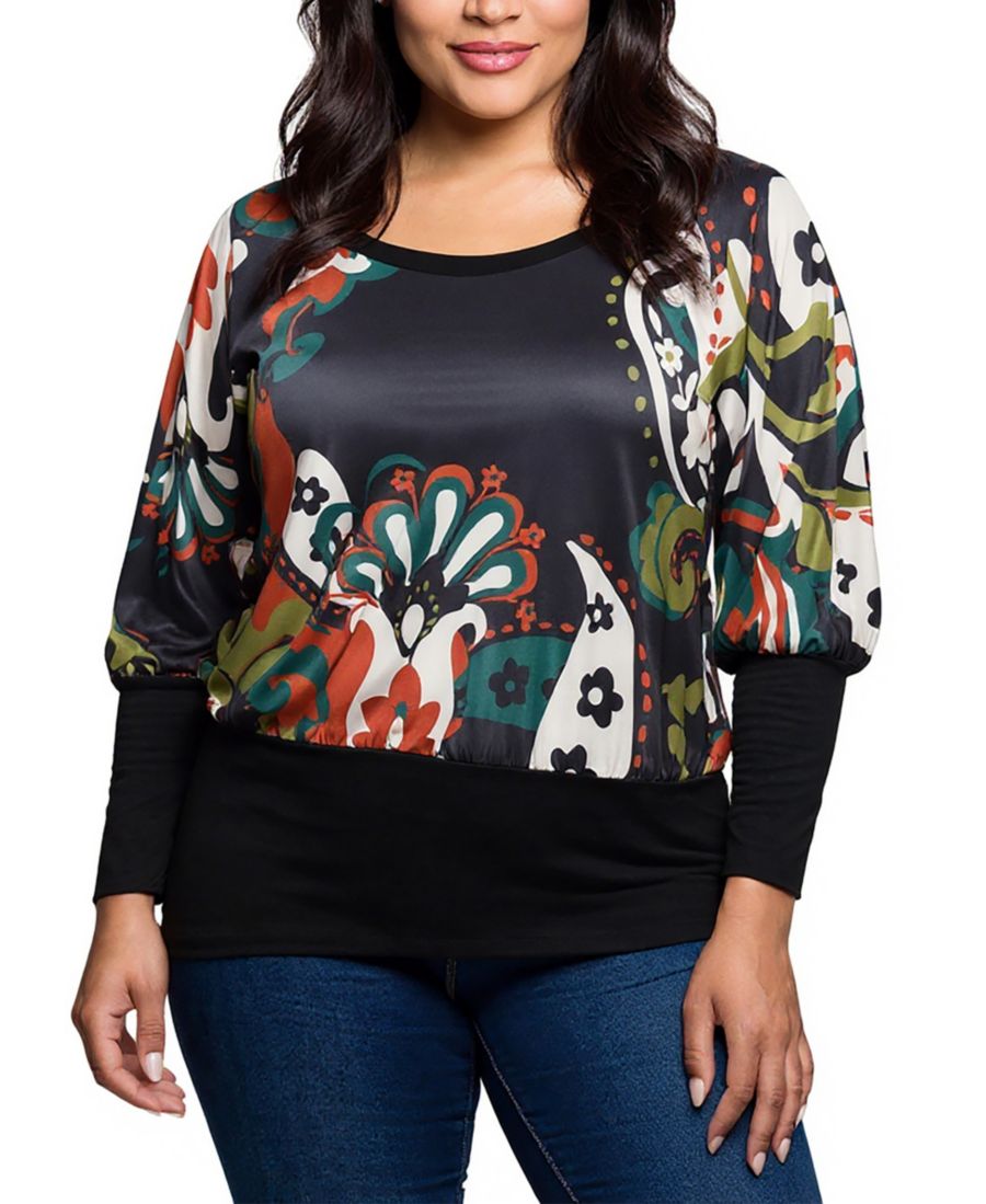 Топ больших размеров с разноцветным принтом пейсли и рукавами-летучей мышью 24seven Comfort Apparel, Gray Multi
Топ больших размеров с разноцветным принтом пейсли и рукавами-летучей мышью 24seven Comfort Apparel, Gray Multi