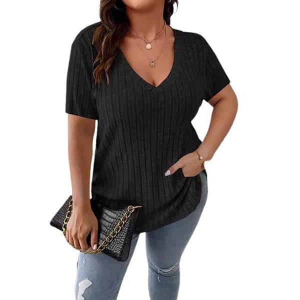 Женская блузка плюс сайз с V-образным вырезом и коротким рукавом Boddysize, Black
Женская блузка плюс сайз с V-образным вырезом и коротким рукавом Boddysize, Black