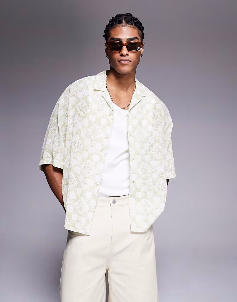 Рубашка свободного кроя ASOS DESIGN с текстурой и принтом плитки в цвете шалфея
Рубашка свободного кроя ASOS DESIGN с текстурой и принтом плитки в цвете шалфея