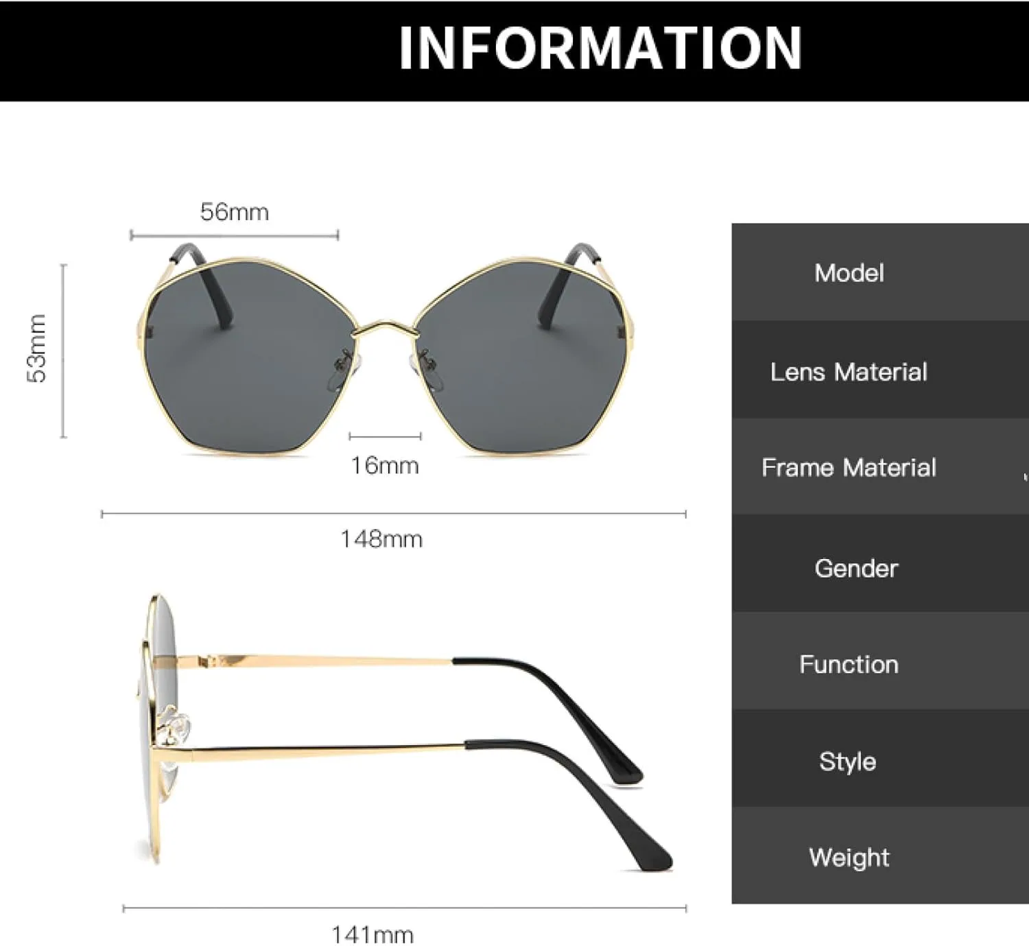 Модные солнцезащитные очки неправильной формы с многоугольными линзами, ретро-очки из металла, минималистичные солнцезащитные очки для женщин TKKTLLT, Gold Black
Модные солнцезащитные очки неправильной формы с многоугольными линзами, ретро-очки из металла, минималистичные солнцезащитные очки для женщин TKKTLLT, Gold Black