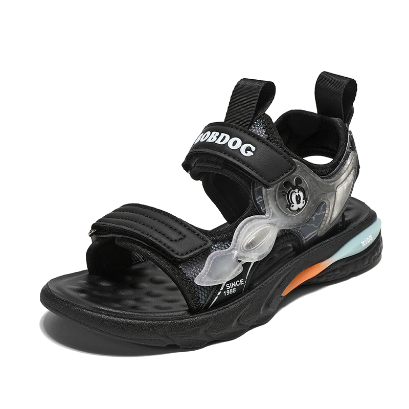 Детские сандалии с низким верхом, нескользящие и дышащие BOBDOG, черный/серый 
Детские сандалии с низким верхом, нескользящие и дышащие BOBDOG, черный/серый