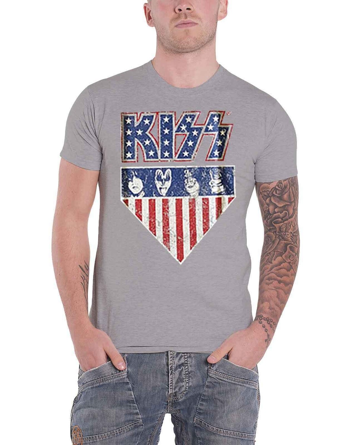 Футболка со звездами и полосками KISS, серый
Футболка со звездами и полосками KISS, серый