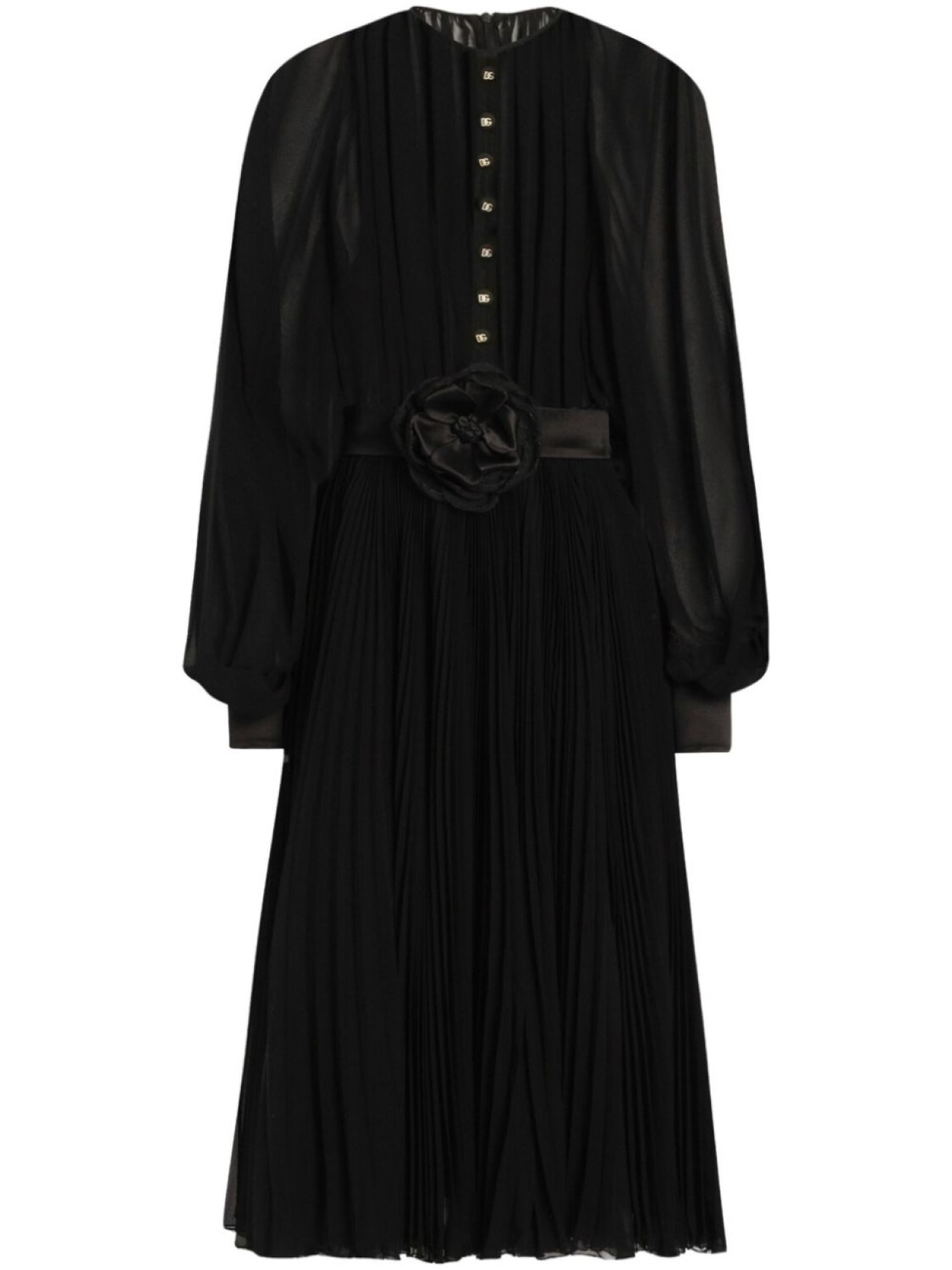 Платье миди с цветочной аппликацией от Dolce & Gabbana, черный
Платье миди с цветочной аппликацией от Dolce & Gabbana, черный