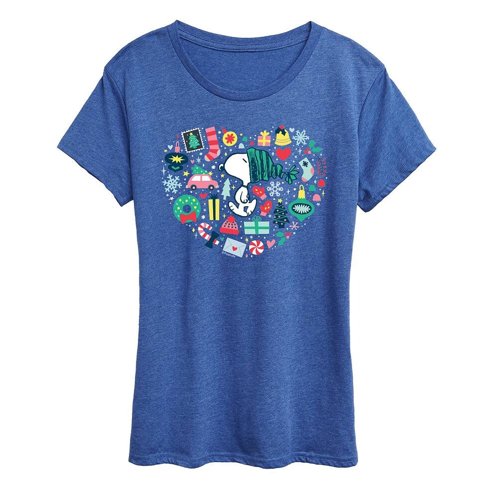 Женская футболка с рисунком Peanuts Snoopy Holiday Heart Licensed Character, цвет Heather Royal Blue
Женская футболка с рисунком Peanuts Snoopy Holiday Heart Licensed Character, цвет Heather Royal Blue